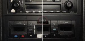 Audi A4 far anahtarı kontrol kumanda tuşları aşınma deformasyon soft kaplama restorasyon sonrası
